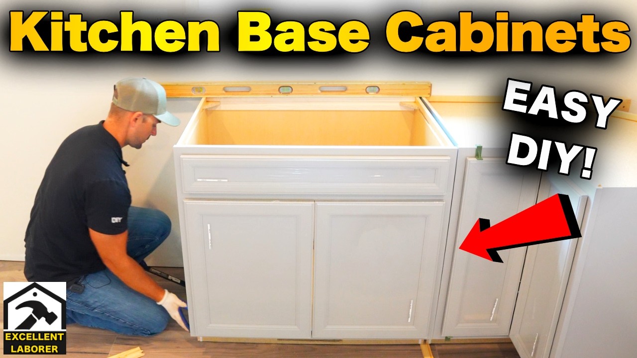 How To Install Kitchen Base Cabinets | EASY DIY for BEGINNERS!