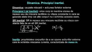 Principiul inerţiei şi principiul fundamental. Ecuaţia forţei.