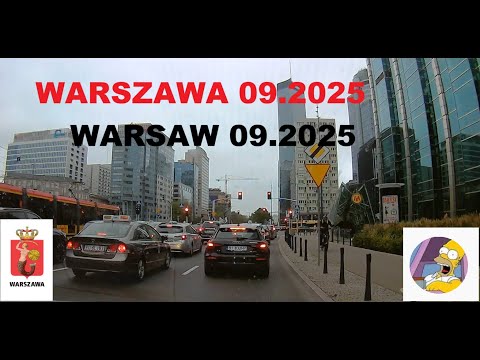 09.2025 - Driving in Warsaw downtown - Poland / 2 x Timelps /Jazda po Warszawie - centrum - Polska 