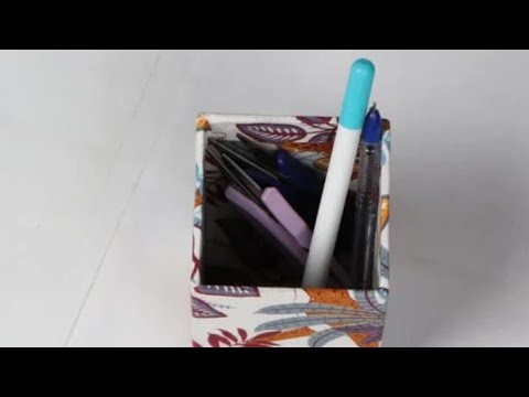 Hand Block Printed Paper Pen and Pencil Stand
