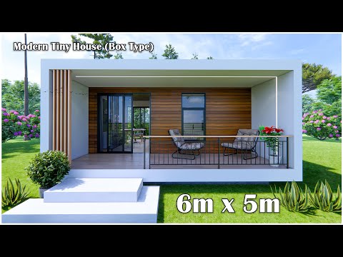Beautiful modern tiny house design 6m x 5m | Box type house design
