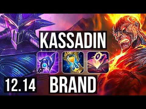 KASSADIN vs BRAND (MID) | 12/1/5, 68% winrate, Legendary | EUW Master | 12.14