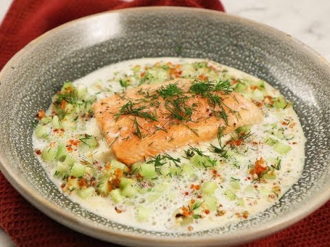 Röding med vitvinssås och rotselleripuré - Köket