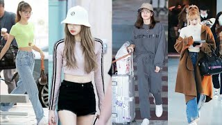 BLACKPINK LISA Airport Fashion Styles 2021  with v