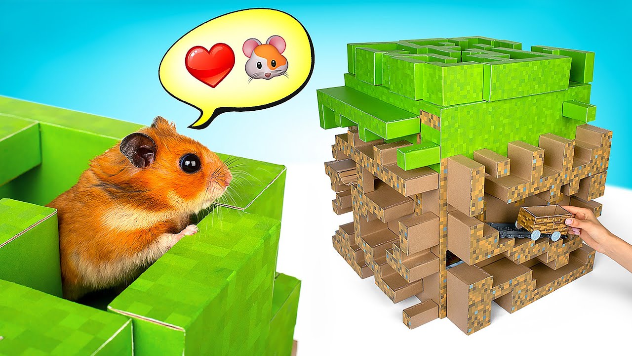 Incrível Labirinto de Mineсraft para um Hamster Ativo