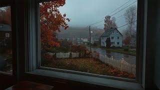 Gloomy Fall Evening Rain In Rhode Island🍂🌧️Calm Rain Ambience For Reading, Sleeping, Etc.