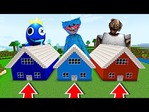 NU ALEGE CASA GREȘITĂ în MINECRAFT ! (Huggy Wuggy, Prietenii Curcubeu, Granny, Herobrine)
