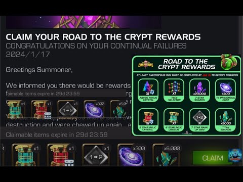 Necro Crypt Rewards - Crystals and New Rank Ups