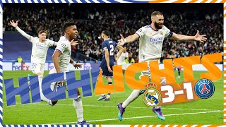 HIGHLIGHTS  Real Madrid 3-1 PSG  UEFA Champions Le