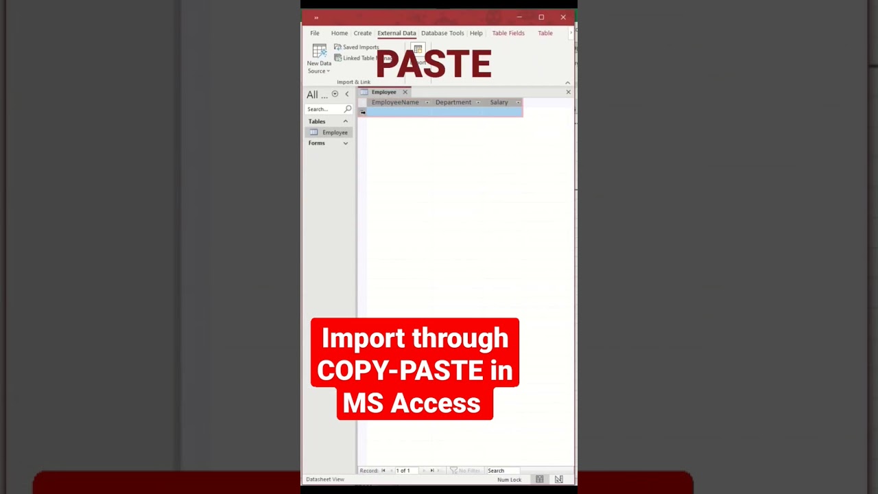 IMPORT DATA from Excel to Ms Access.