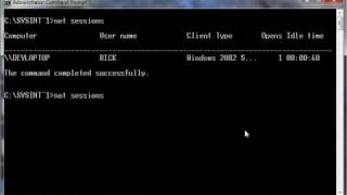 Using the Net Sessions command to get connection information