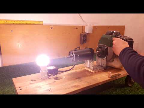 How to make Generator DIY 230v DC motor plus brushcutter Video