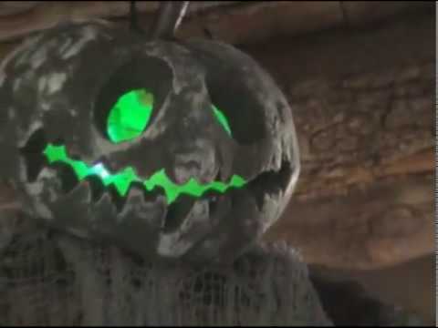 Hanging White Face Pumpkin Man