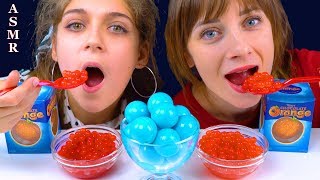 ASMR CHOCOLATE ORANGE, POPPING BOBA, JELLY CANDY BLUE BALLS,  먹방 | LiLiBu ASMR