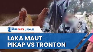 Download lagu Laka Maut di Cianjur, Detik detik Pikap Ringsek Ditabrak Tronton, Kernet Tergencet Badan Mobil mp3