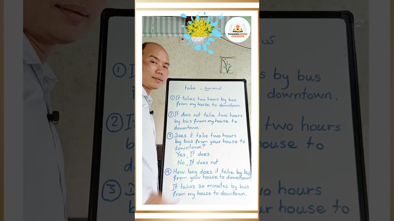 Take - ကြာတယ်     #tzh #thazinhtooeducation #grammar #take #verb #basic pattern