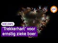 Boeren vormen hart met trekkers voor zieke collega in Zwartebroek