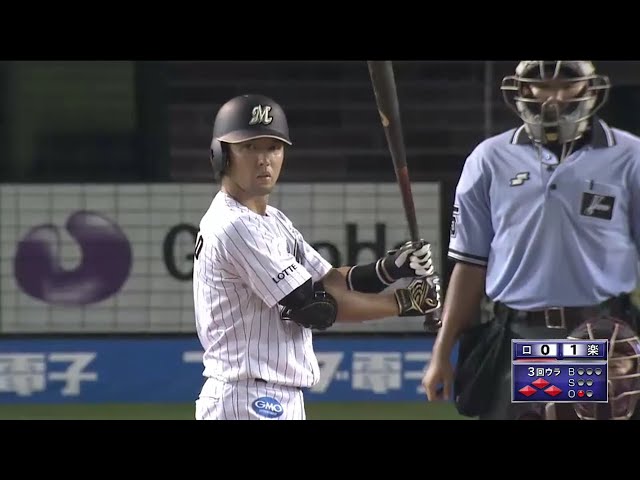 【3回裏】マリーンズ・根元 初球捉えて同点タイムリー!! 2016/8/10 M-E