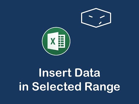 ms office excel insert data in a selected range