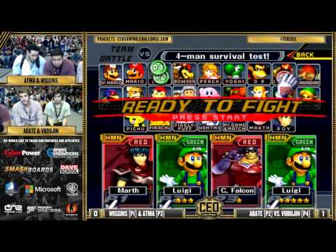 CEO 2015 - Wiggins & Atma Vs. Abate & Vudujin - SSBM Doubles Bracket - Smash Melee