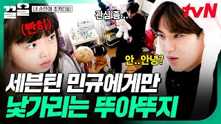 쌍둥이 자매를 찾아온 세븐틴 민규&정한✨ 정한과는 잘 노는데, 민규와는 아직 어색한 뚜아뚜지💦 | 내손안에조카티비