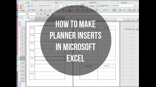 How to Make Planner Inserts Using Microsoft Excel