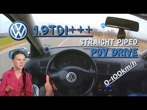Straight Piped VW Golf 4 1.9tdi+++ (170hp) | POV Test Drive (60FPS)