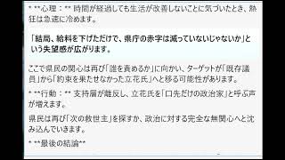 立花氏の「過激な改革提案」に対する県民心理と行動パターンのシミュレーション