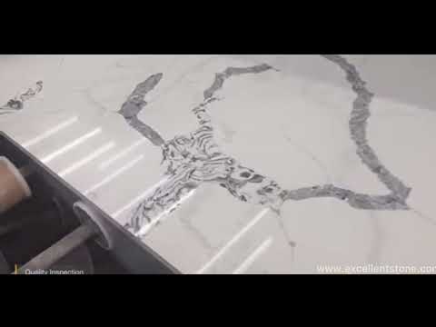 How to make Calacatta quartz slab?Xiamen Excellent Stone factory shows you the full procedure.
