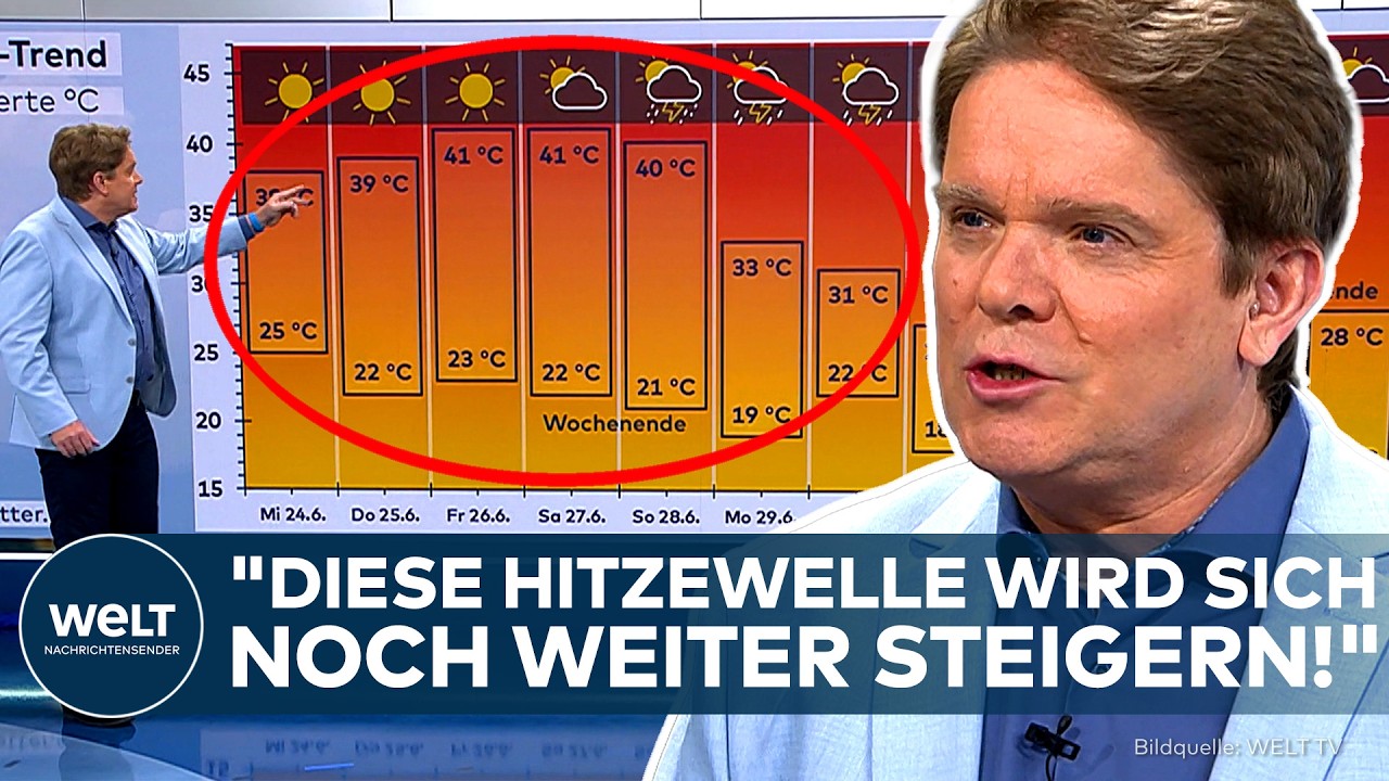REKORDHITZE: Experten warnen! "Erst Hitze, dann Blitze!" Temperaturen steigen auf extreme 41 Grad!