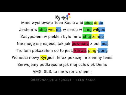 Quebonafide - Teen Kasia (Pierwsza zwrotka, Analiza rymów)