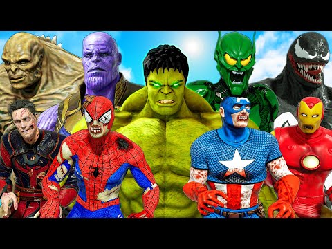 THE AVENGERS ZOMBIE vs TEAM SUPERVILLAINS - SUPER EPIC BATTLE MOVIE | KjraGaming