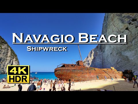 Navagio tengerparti hajóroncs - hajókirándulás, Zakynthos 4K videó HDR-ben (UHD) 💖 Dolby Atmos 👀