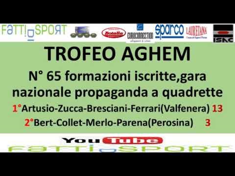 Bocce : Tabellino Trofeo Aghem 2021