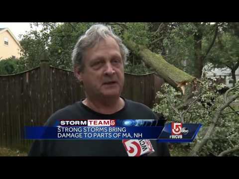 'I think it was a microburst.' Heavy damage left by storm near Boston