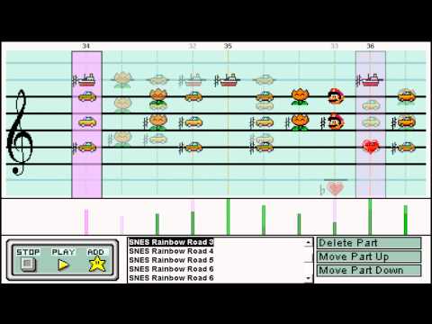 Super Mario Kart: Rainbow Road in Mario Paint Composer