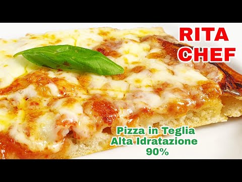 PIZZA MARGHERITA IN TEGLIA AD ALTA IDRATAZIONE 90%🍕RITA CHEF | Leggera, digeribile e ben alveolata.