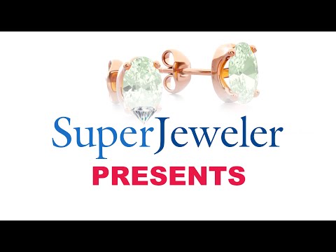 1ct Oval Green Amethyst Stud Earrings In 14K Rose Gold Over Sterling Silver | SuperJeweler  JWL24028