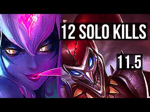 EVELYNN vs SHACO (JUNGLE) | 12 solo kills, 500+ games, Dominating | BR Diamond | v11.5
