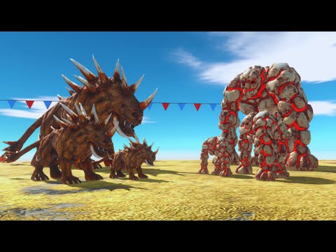 LAVA GOLEM VS HELLHOUND - Animals Revolt Battle Simulator