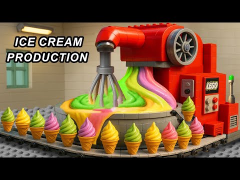 Amazing LEGO Ice Cream Factory Machine – Satisfying Mixing Process!