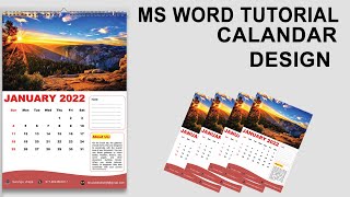 Ms Word Tutorial || Wall Calendar Design 2022 ms word || How to make Calendar Design in ms word