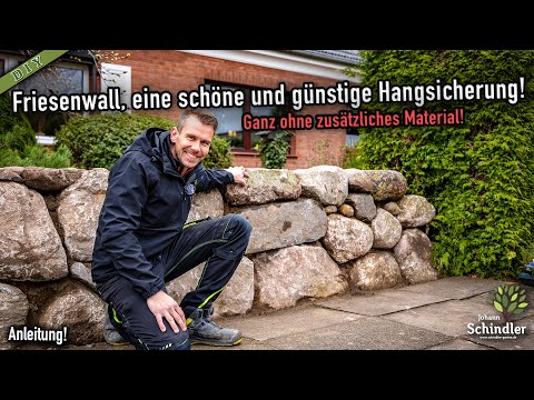 Hang günstig abfangen mit Naturstein | Friesenwall bauen - Schritt für Schritt [Anleitung]