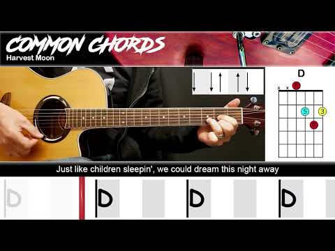 Harvest Moon - Neil Young | EASY GUITAR LESSON | Scrolling Chords & Lyrics