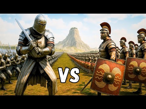 ⚔ 10,000 Roman Generals vs 10,000 Heavy Knights – Ancient Strategy vs Medieval Might 🔥