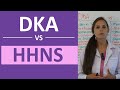DKA and HHS (HHNS) Nursing | Diabetic Ketoacidosis Hyperosmolar Hyperglycemia Nonketotic Syndrome