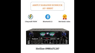Amply bluetooth Sunbuck 888Bt, amply 5.1 cao cấp, có đường ra cho loa sub hơi, công suất max 800W