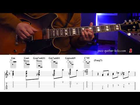 Jazz Guitar Chord Study - In A Sentimental Mood ( Duke Ellington) - Lesson With Tabs And Diagrams