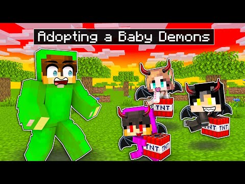 OLIP TV - Adopting A BABY DEMONS in 24 Hours In Minecraft!