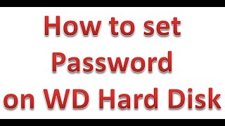 how to set password on wd external hard drive